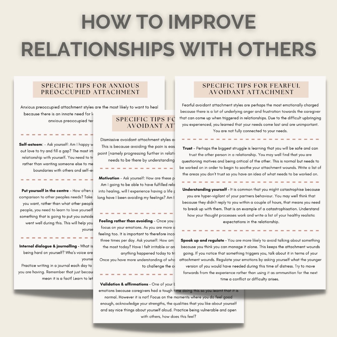 Soothe Your Attachment Wounds, Attachment Type Workbook, Avoidant ...