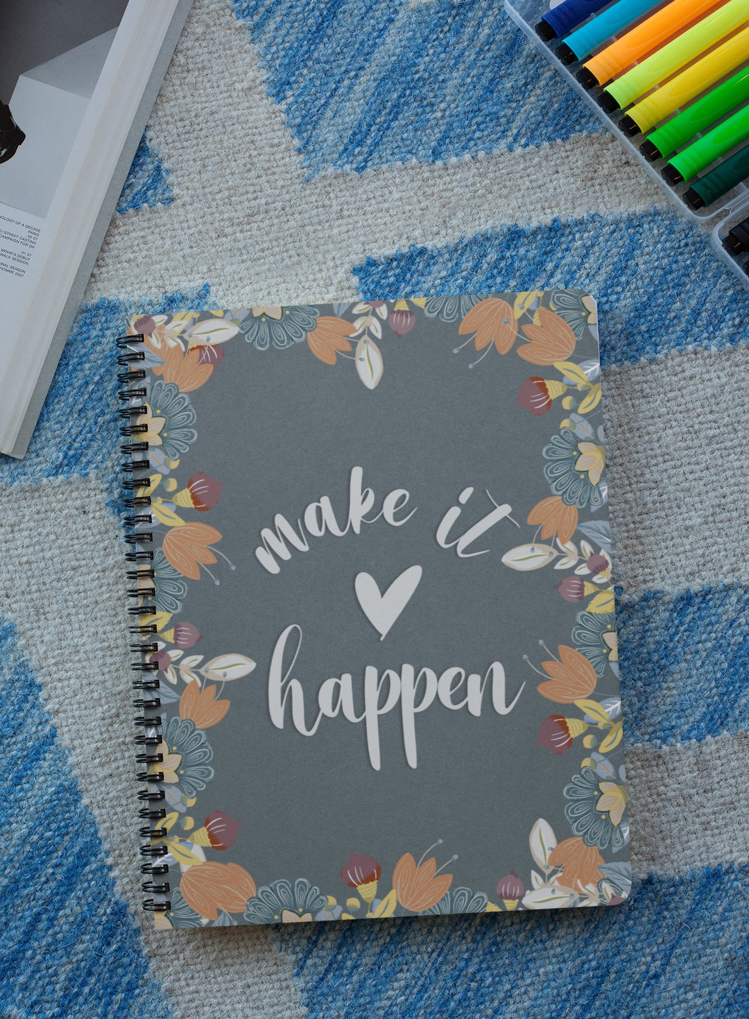 Make It Love Happen Motivational Quotes Spiral Notebook Ruled Line ...