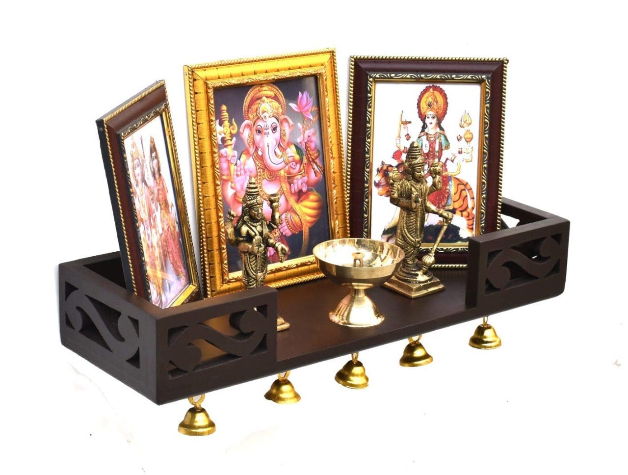 Wooden Wall Mounted Temple, Wall Shelves, Worship Wall Shelf, Wooden