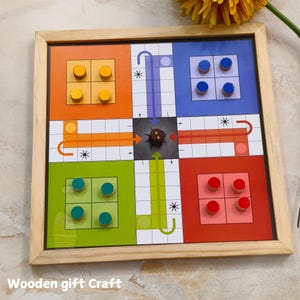 Wooden 2 in 1 Ludo Game /Snakes & Ladder Game for Kids/Adults. Strategy and War Games Board Game, Gift Item Travels Game