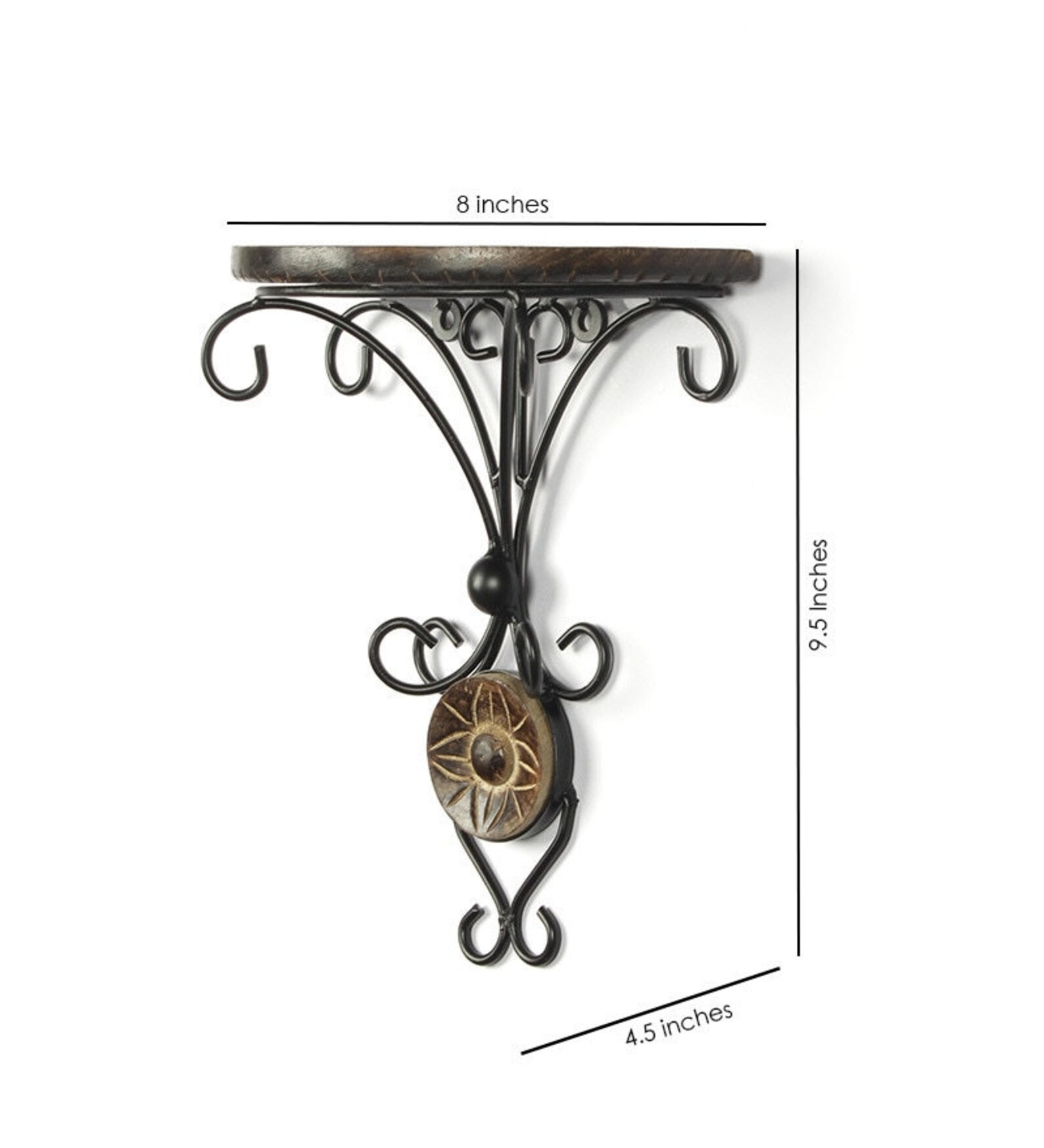 Wooden Wrought Iron Wall Shelves Wall Bracket Wood/new Design Etsy