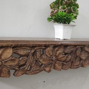Wood Wall Shelf - Rustic Home Decor shelves Bracket unit, floating wall shelf, wall mount wooden shelf, wooden shelf for small artifacts