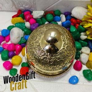 Desk Bell, Ornate Calling Bell, Round Bell, Reception Counter, Nautical Brass Desk Bell, Gift Item