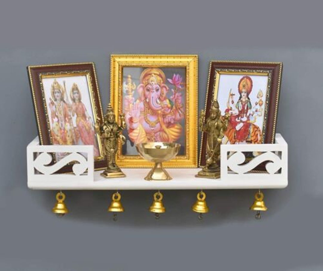 Wooden Wall Mounted Temple, Wall Hanging Temple, Wooden Pooja Mandir