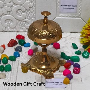 Desk Bell, Ornate Calling Bell, Round Bell, Reception Counter and Nautical Brass Desk Bell, Gift Item