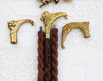 Custom Engraved Wooden Walking Cane, personalized 3-Fold Travel Stick, Name Gift for Him/Her, Foldable Walking Cane, Unique Gift Idea