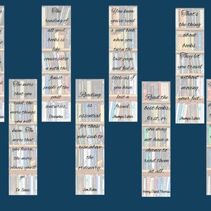 8 Printable Bookmarks, Reading Quote digital bookmarks, bookmarks