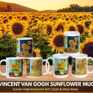 Sunflower Coffee Mug – Vincent Van Gogh Sunflowers Ceramic Cup | Art-Inspired Coffee or Tea Mug | Gift for Art Lovers & Impressionist Fans