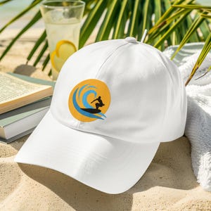 Surfing Graphic Baseball Caps Embroidery - Surfer Embroidered Trucker Cap - Distressed Baseball Cap - Gifts for Surfers