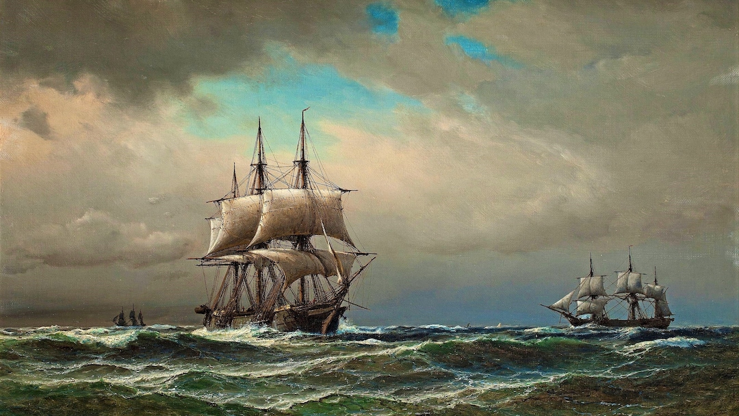 Seascape Frame TV Art, Samsung Frame TV Art, Vintage Art for Television