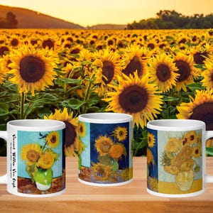 Vincent Van Gogh Sunflower Art-Inspired Ceramic Coffee Mug – Extra Large Mug Perfect for Art Lovers & Collectors