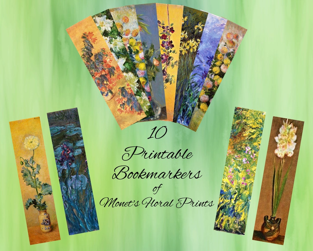 ten-printable-bookmarkers-floral-digital-bookmarks-vintage-etsy