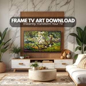 Samsung Frame TV Art Digital Download | Peaceful Bayou Landscape with White Herons | 16x9 Nature Scene for Samsung Frame TV