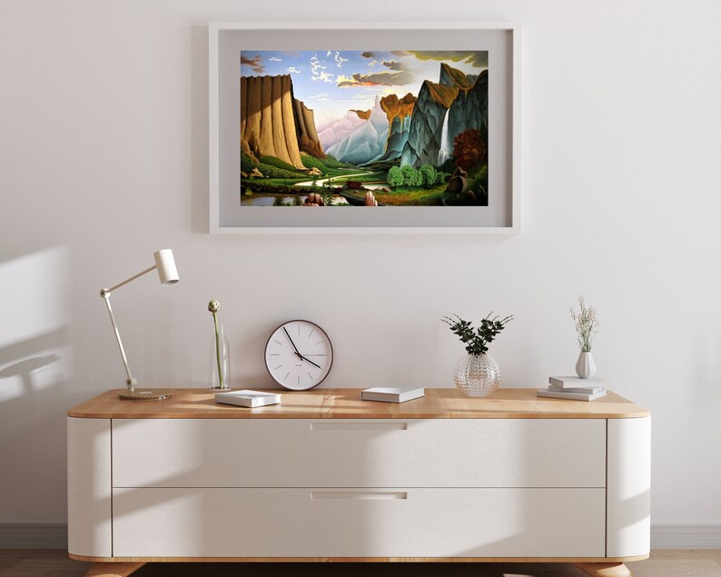 Printable Yosemite Landscape Wall Art Painting, Landscape Wall Decor