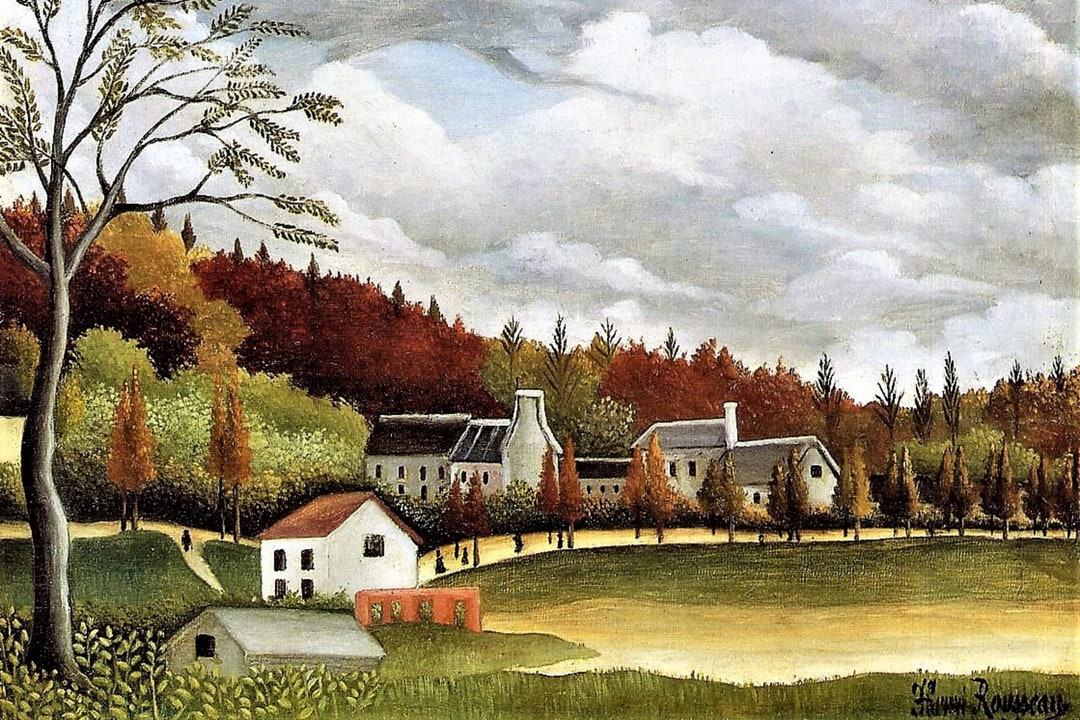 Printable American Folk Art, Henri Rousseau Wall Decor, Americana Art