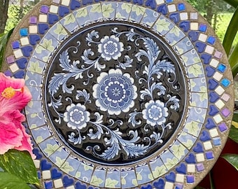 14” Mosaic Stepping Stone “Blue Azure” #275