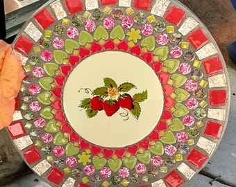 14” Mosaic Stepping Stone “Strawberries” #277