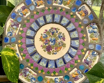 14” Mosaic Stepping Stone “My Blue Fruit 3” #270