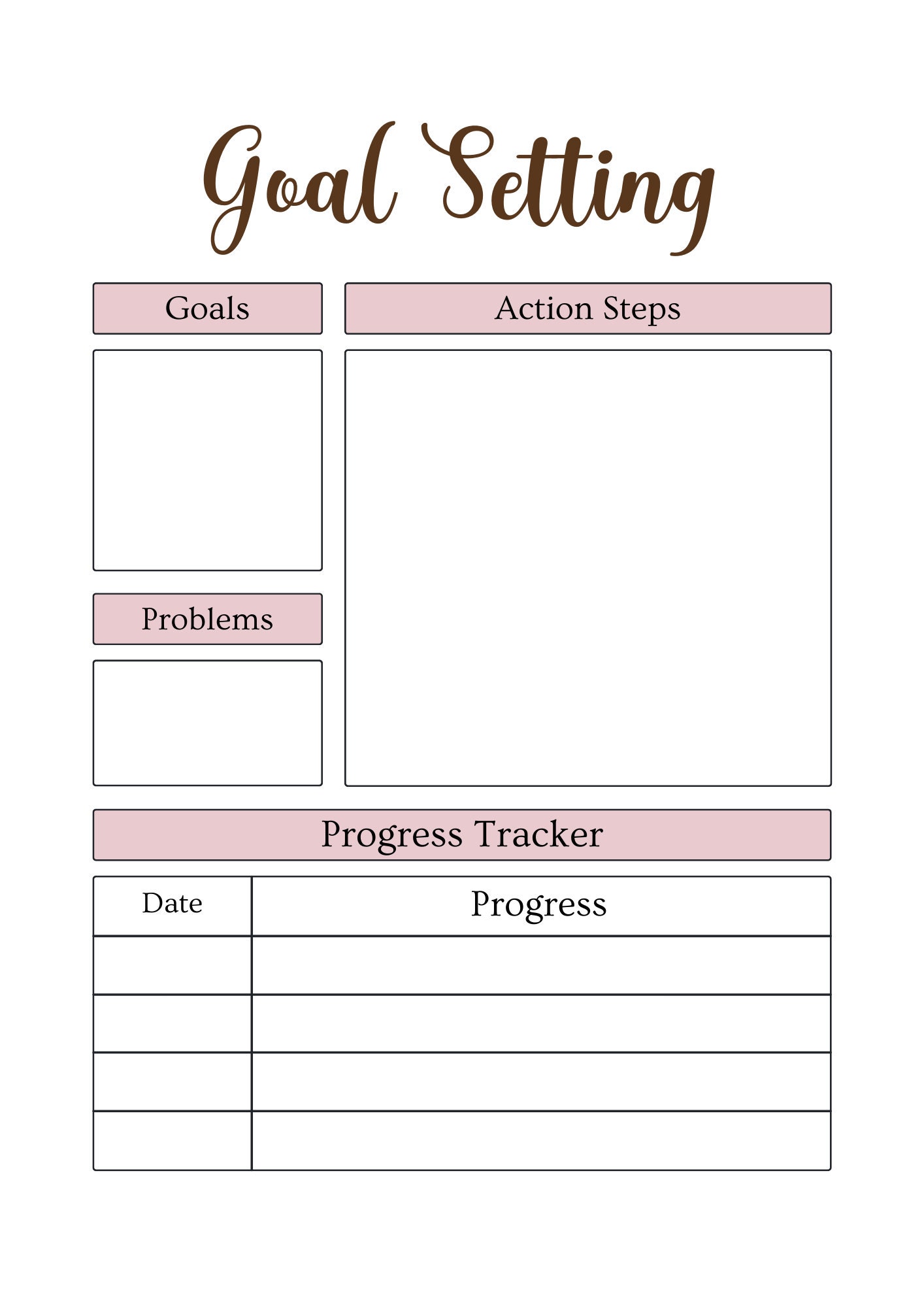 Goal Setting Planner Printable Bundle | SMART Goals Tracker and ...