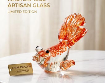 Ręcznie robiona szklana figurka ryby tropikalnej, artystyczna figurka morskiego życia w stylu Murano, kolorowa dekoracja zwierząt oceanicznych, ozdoba domowego biura w stylu nadmorskim