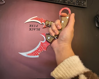 3D-utskriven PLA Operation Delta-Red Owl, kniv, för mekaniskt tangentbord, speltillbehör, skrivbordsdekor