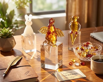 Chińskie znaki zodiaku, ręcznie dmuchane szklane figurki zwierząt, nowoczesna kryształowa dekoracja biurka, uroczy królik, kogut, małpka, szczęśliwy prezent biurowy