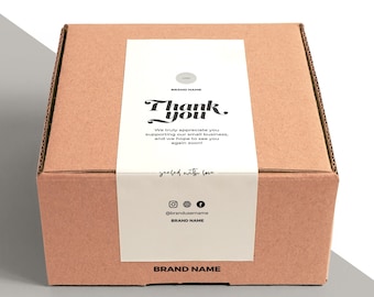 Editable Box Label Template Canva, Custom Packaging Labels, Order ...