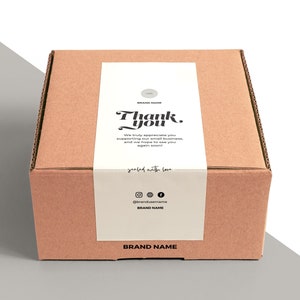 Editable Box Label Template Canva, Custom Packaging Labels, Order Packaging Seal Sticker, Printable Parcel Sticker, Shipping Label, Box seal