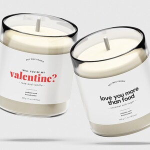 VALENTINE Printable Candle Label Template, Editable Candle Label, Personalised Candle Label, Custom Product Label Template Editable in Canva
