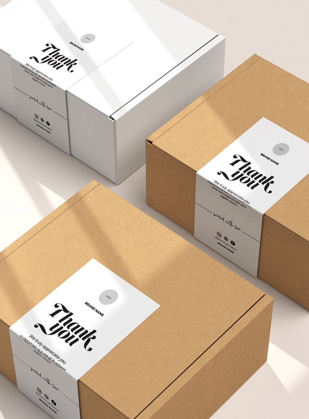 Editable Box Label Template Canva, Custom Packaging Labels, Order Packaging Seal Sticker
