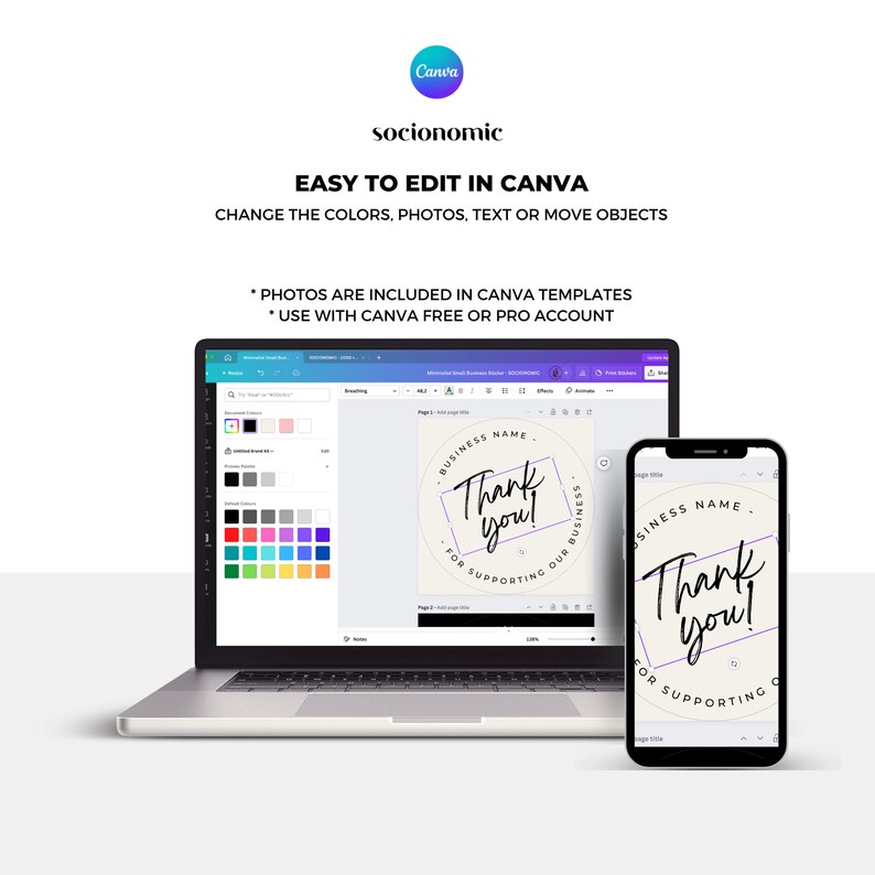 Editable Box Label Template Canva, Custom Packaging Labels, Order Packaging Seal Sticker