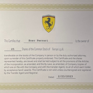 Printable Stock Certificate *Editable *