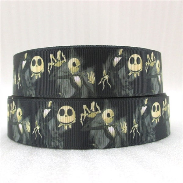 Nightmare Before Christmas Jack Skellington 1" Grosgrain Ribbon