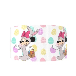 Disney Minnie Mouse Bunny Rabbit Easter 1" or 1.5" Grosgrain Ribbon