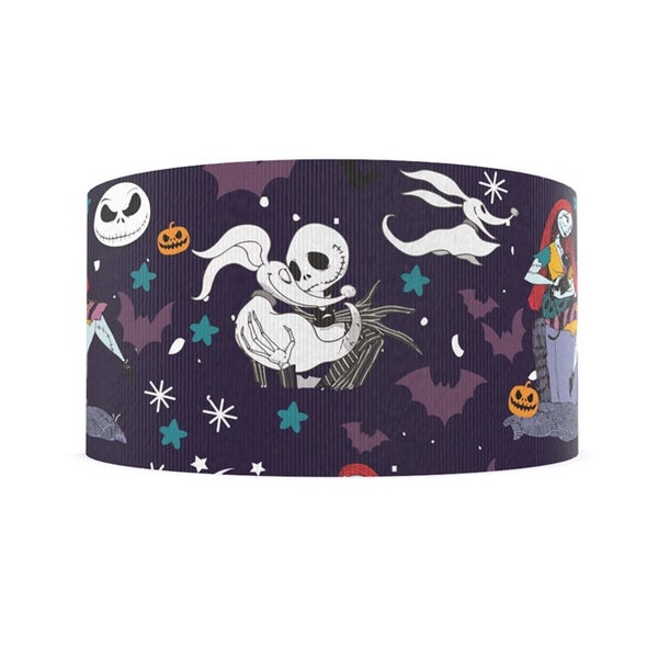 Nightmare Before Christmas Jack Skellington, Zero and Sally 1" or 1.5" Grosgrain Ribbon