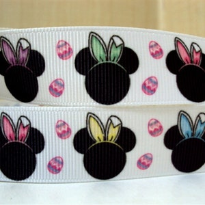 Disney Mickey Mouse Bunny Easter 7/8" Grosgrain Ribbon