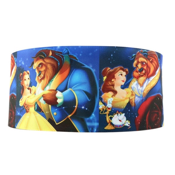 Disney Beauty and the Beast 1" or 1.5" Grosgrain Ribbon