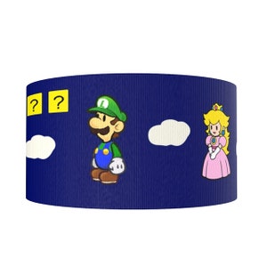 Super Mario Bros. 1" or 1.5" Grosgrain Ribbon