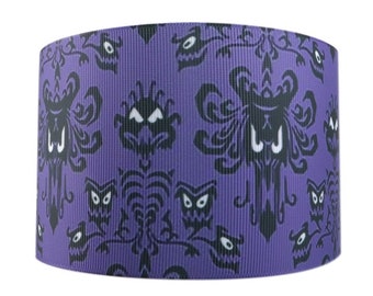 Disney Haunted Mansion Purple Wallpaper Print 7/8" Grosgrain Ribbon