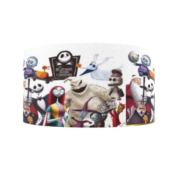 Nightmare Before Christmas Jack Skellington and Friends 1" or 1.5" Grosgrain Ribbon