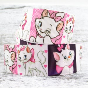 Disney Aristocats Marie 1" or 1.5" Grosgrain Ribbon