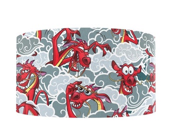 Cinta de grogrén de 3" con estampado de Mulan Mushu de Disney