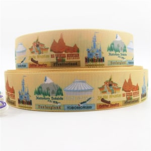 Disneyland Attractions 1" or Grosgrain Ribbon