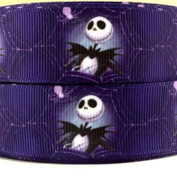 Nightmare Before Christmas Jack Skellington Purple 1" Grosgrain Ribbon