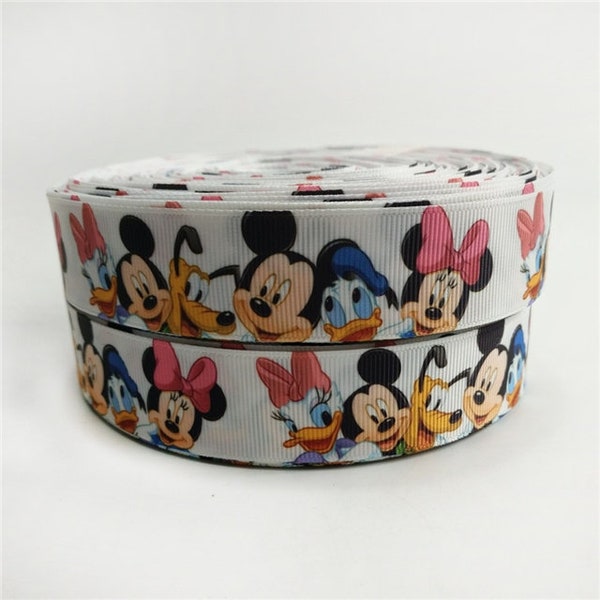 Disney Mickey Mouse and Friends 1" or 1.5" Grosgrain Ribbon