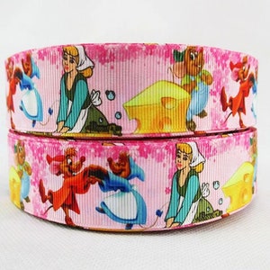 Disney Cinderella & Mice Gus Jaq 1" Grosgrain Ribbon