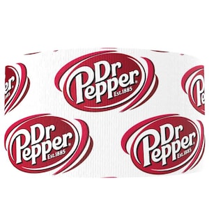 Dr. Pepper 1" or 1.5" Grosgrain Ribbon