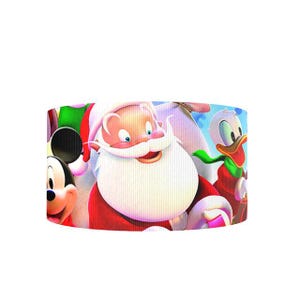 Disney Mickey Mouse Santa Claus Christmas 1.5" Grosgrain Ribbon