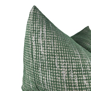 Green Grey Pillow Cover, Designer Throw Pillow, Green Cushion Cover 16x16, Textured Lumbar Pillow 12x20, Woven Accent Pillow Cover