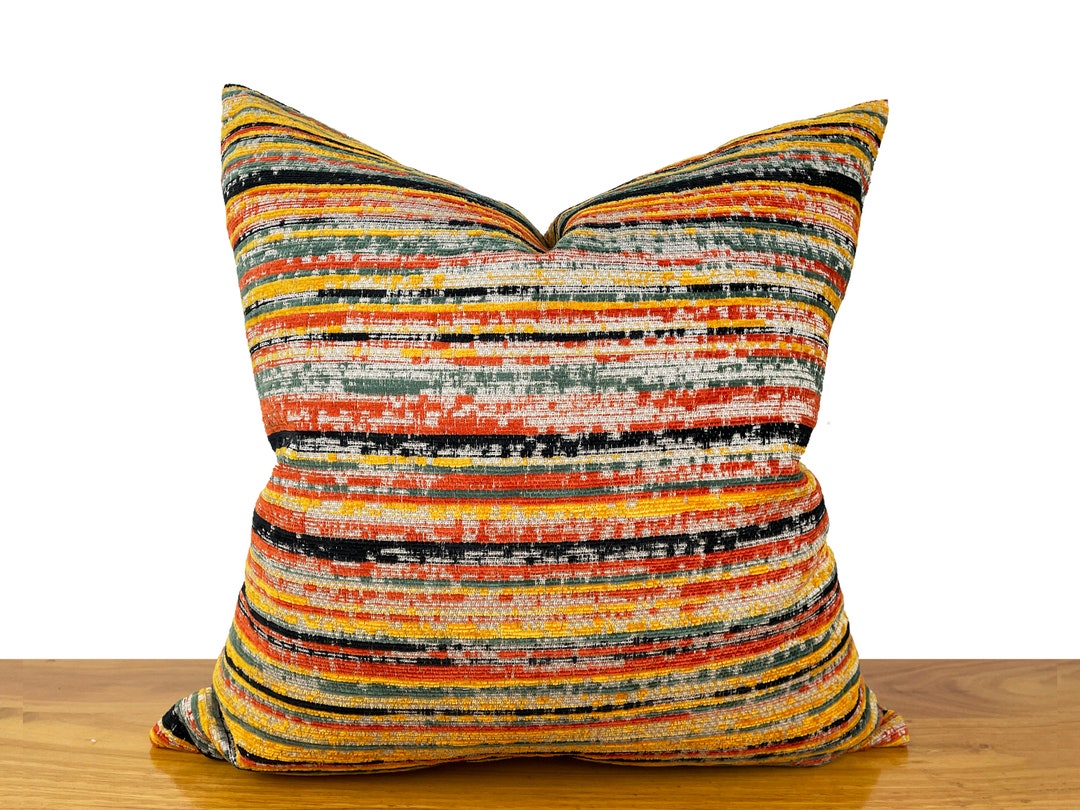 Colorful Boho Pillow Cover Orangeyellowgreen Euro Sham Etsy